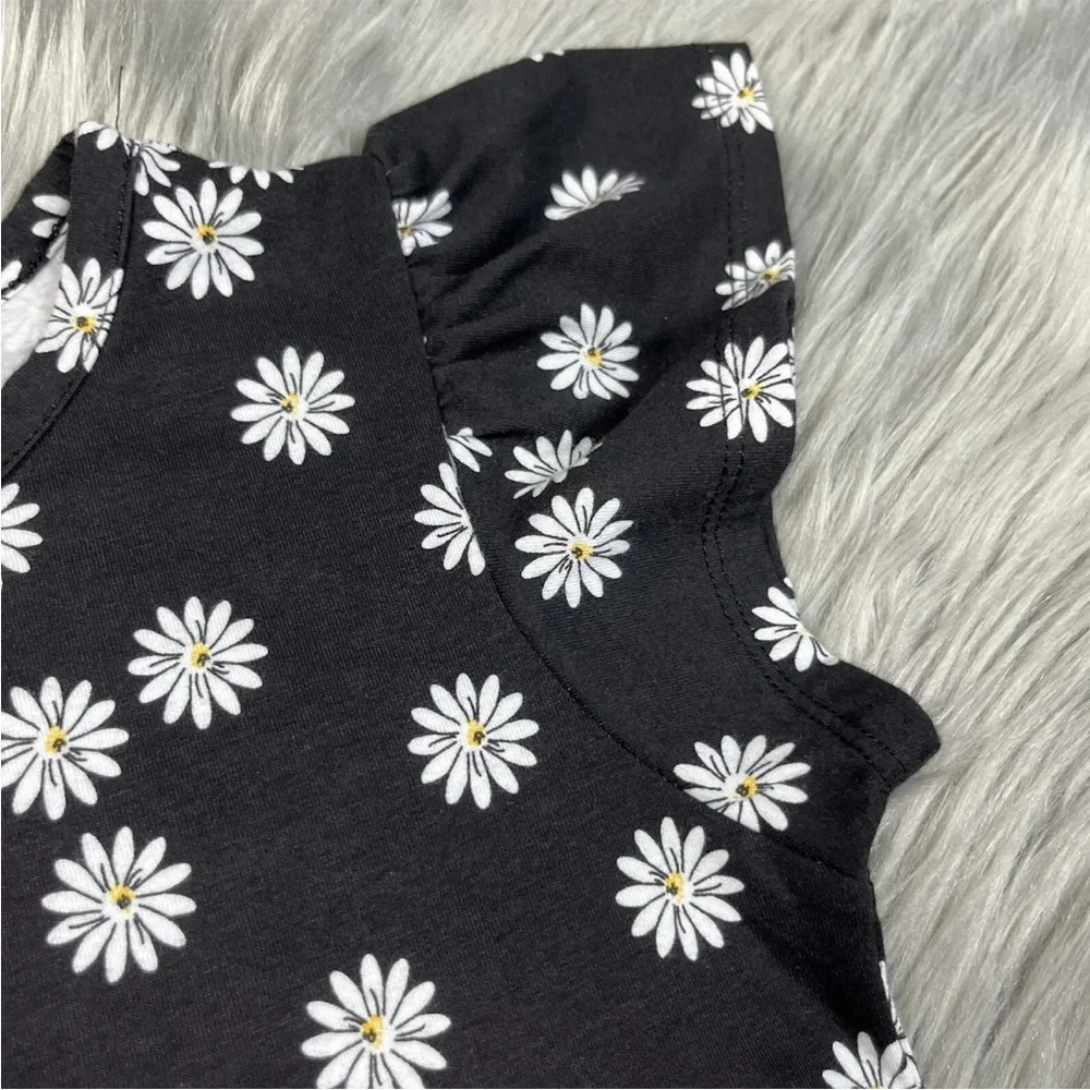 Tucker & Tate Girls Black White Daisy Floral Dress Size 8